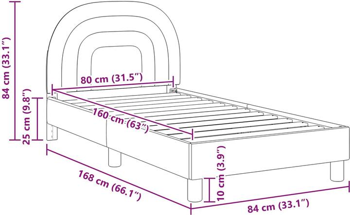 Produktbild vidaXL Moderner Bettrahmen (80 x 160 cm)