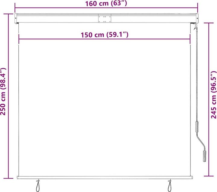 Produktbild vidaXL Aussenrollo (160 x 250 cm)