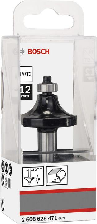 Produktbild Bosch Professional Zubehör Abrundfräser, 12 mm, R1 12 mm, L 19 mm, G 70 mm