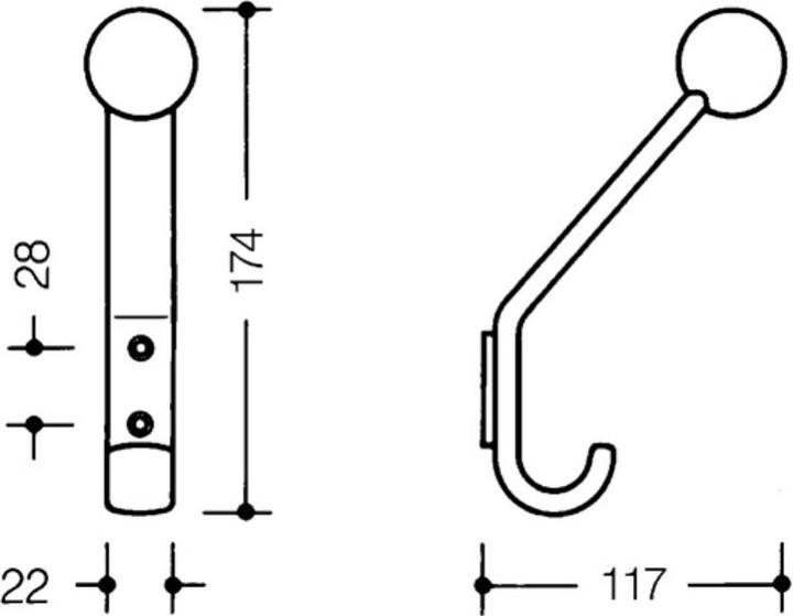 Actual product image Hewi Coat hook 477.90.080 single Projection 116 mm Polyamide 99 pure white Height 172 mm