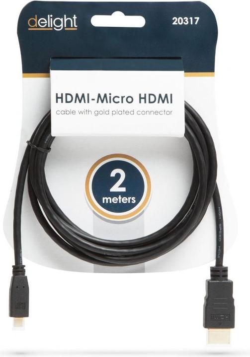 Produktbild Delight HDMI -Kabel HDMI M - Micro HDMI M 2m Schwarz (2 m)