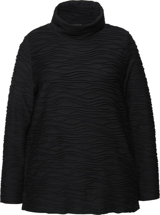 Immagine prodotto Ulla Popken Maglia con design a onde, Cupro, collo da risvoltare e maniche lunghe (50, 52)