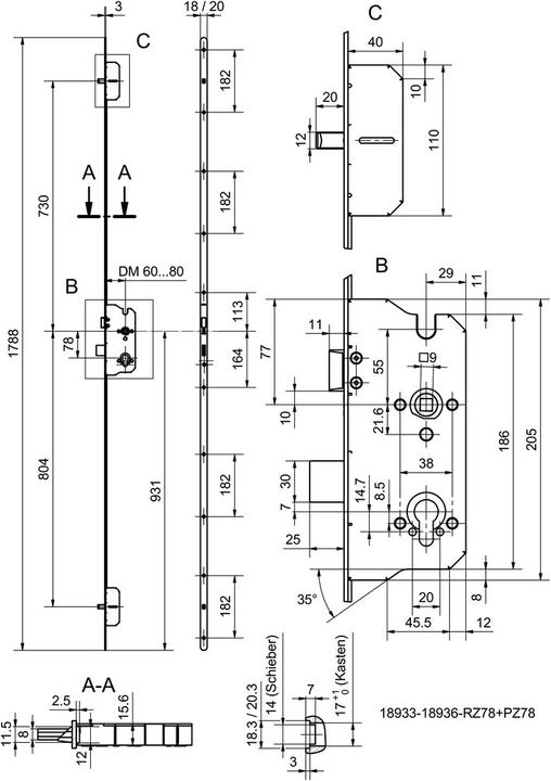 Actual product image Glutz Multi-point locks
