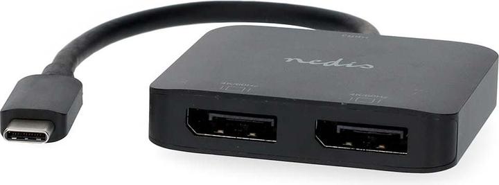 Actual product image Nedis USB-C™ Adapter | USB 3.2 Gen 1 | USB-C™ Male | 2x Displayport Female | 4K@60Hz | 0.20 m | R (USB-C, 20 cm)