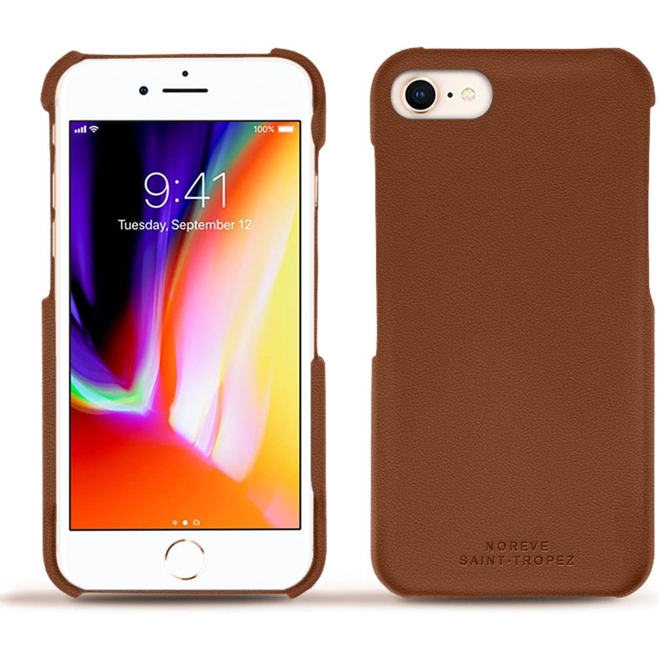 Noreve Lederschutzhülle (Apple iPhone 8), Smartphone Hülle, Braun