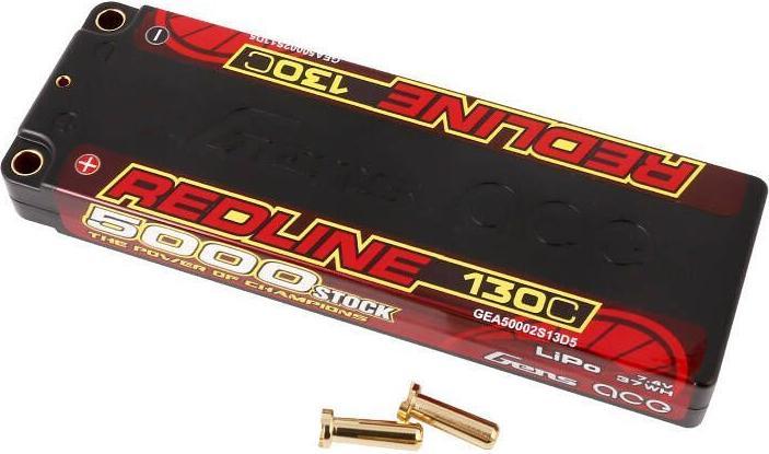 Actual product image Gens Ace Redline Series 5000mAh 7.4V 130C 2S1P HardCase 56 HV Lipo Battery (7.40 V, 5000 mAh)