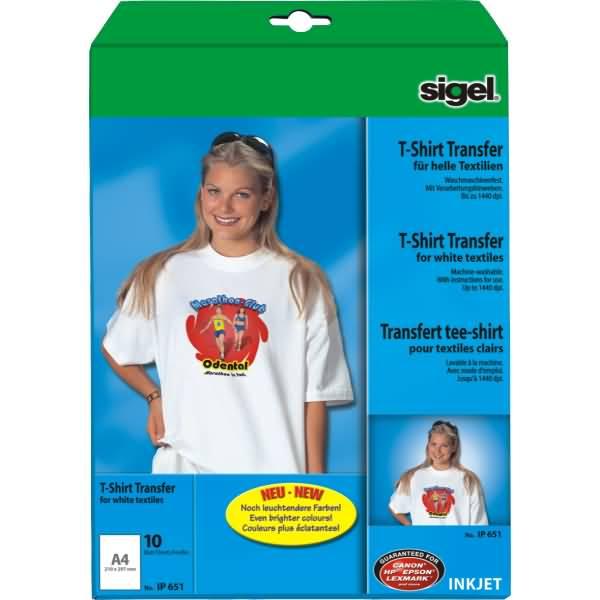 Immagine prodotto Sigel Pellicole di trasferimento a getto d'inchiostro per magliette (197 g/m², 10 x)
