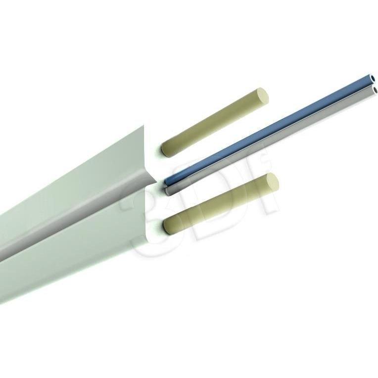 Alantec FTTH flat fiber optic cable SM 2J 9/125 LSOH White 1000m (FOK-W2J-SM-AB) (CAT6, 1000 m), Netzwerkkabel