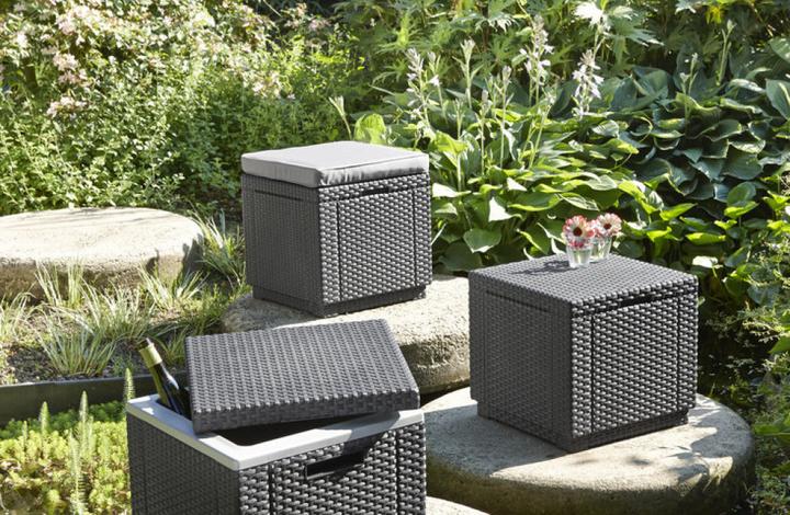 Image du produit Allibert Tabouret Cube (avec coussin)