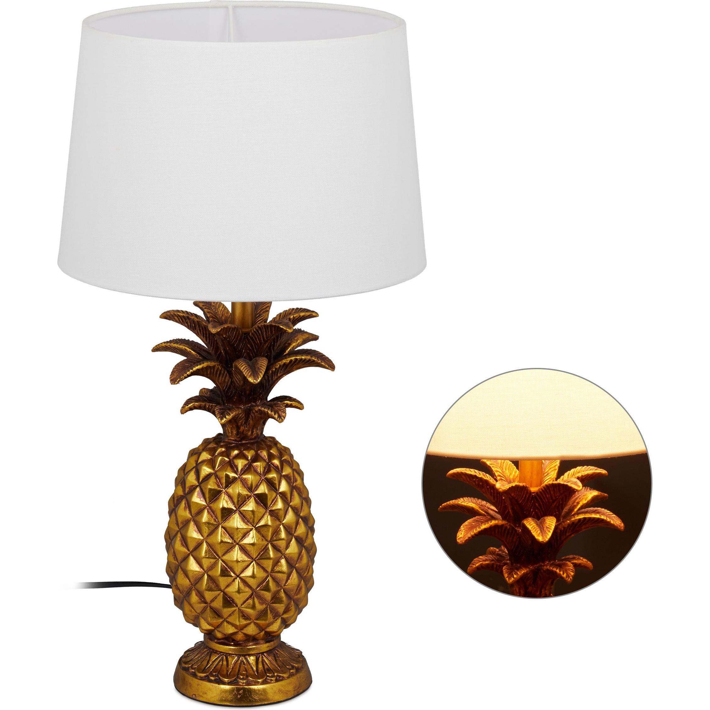 Relaxdays, Tischlampe, Tischlampe Ananas (E27)