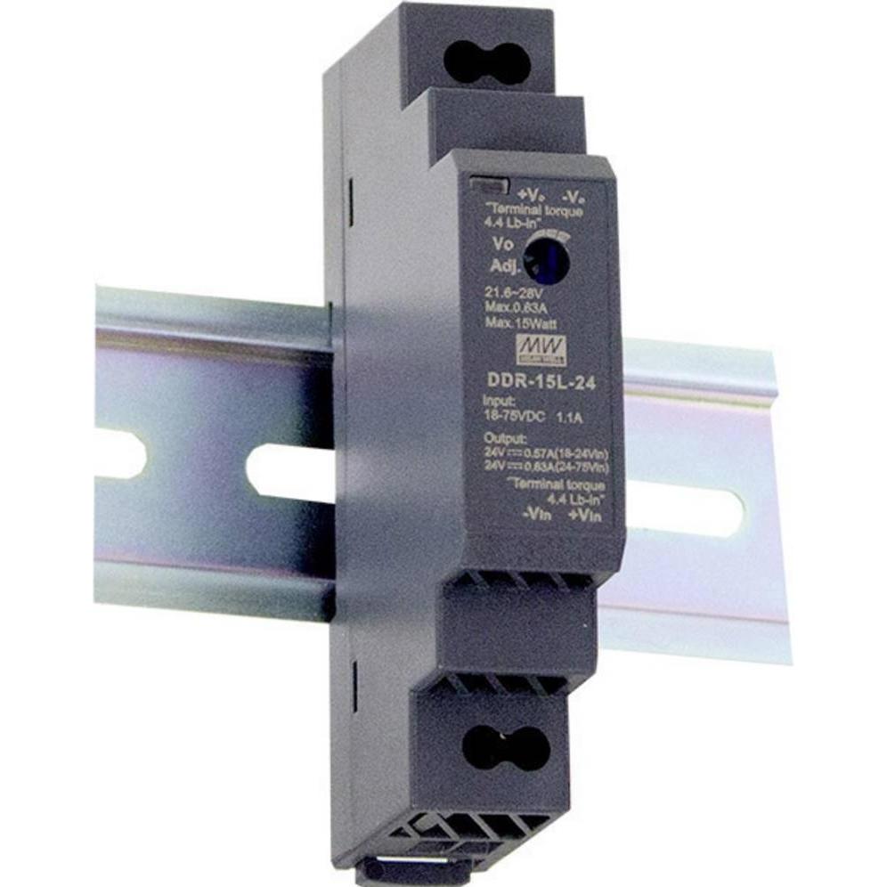 MeanWell, Systemstromversorgung, Hutschienen DC/DC Wandler (DIN Rail) 24 V/DC 0.63 A 15 W 1 x
