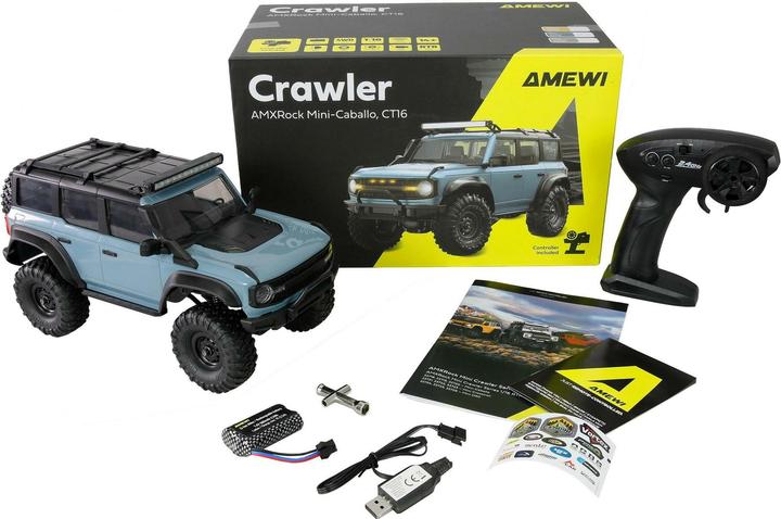 Produktbild Amewi RC Crawler Mini-Cabalo AMXRock 4WD 1:16 RTR blau