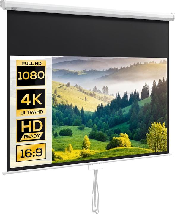 Homcom Beamer-Leinwand Kunststoff, Metall Weiss (80", 16:9)