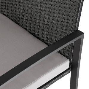 Image du produit tectake Ensemble de salon de jardin en rotin Granada avec table pour 2 personnes Noir