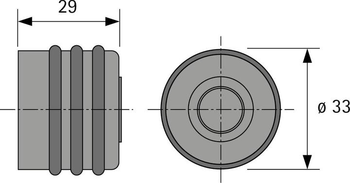 Actual product image Hettich Furniture knob type 474, nickel-plated, with silicone rings