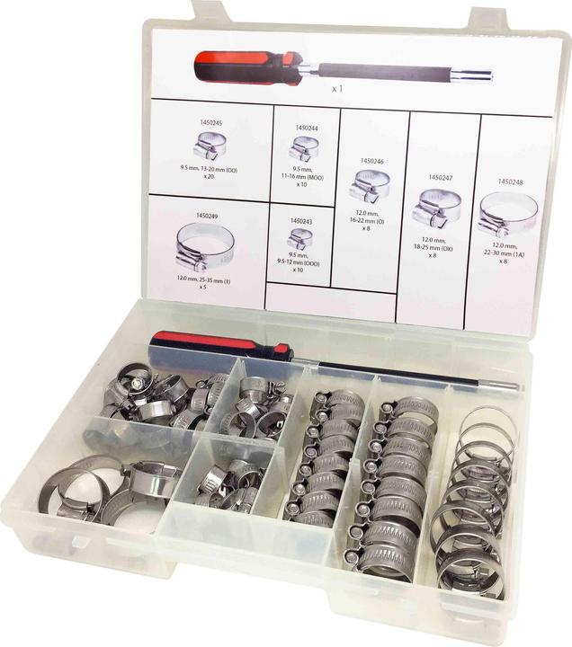 Produktbild RS PRO Steel Wormdrive Hose Clip Kit, 70 pieces