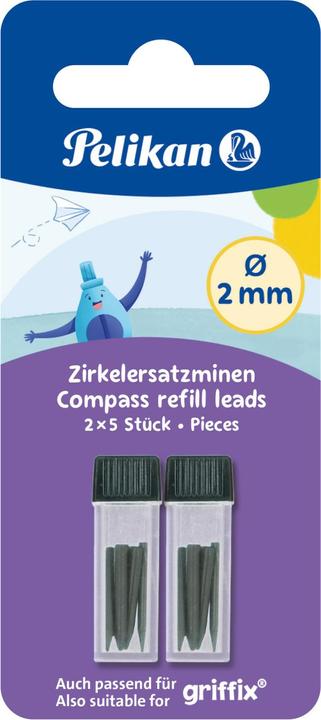 Pelikan Zirkelminendose Zirkelersatzminen 2x5 Stück (10 Stk., 2 mm, HB)