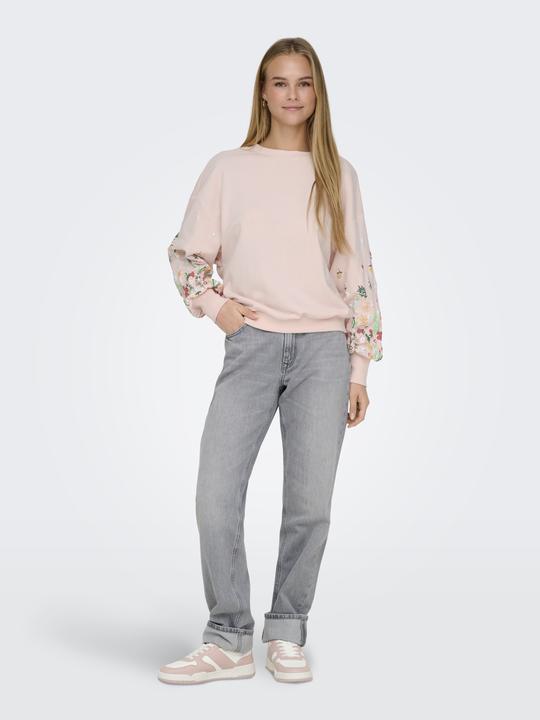 Produktbild Only Normal geschnitten Rundhals Gerippte Ärmelbündchen Tief angesetzte Schulter Sweatshirt Sweatshirt (XS)