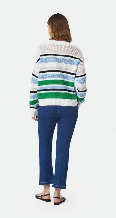 Actual product image Comma Strickpullover Gestreifter Pullover im Relaxed Fit mit Strukturmix (XS)