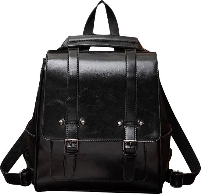 Produktbild PhoneLook Handtasche / Fashion-Rucksack Retrolook Leder für Tablet, Bücher und Kamera Schwarz (Fotorucksack)