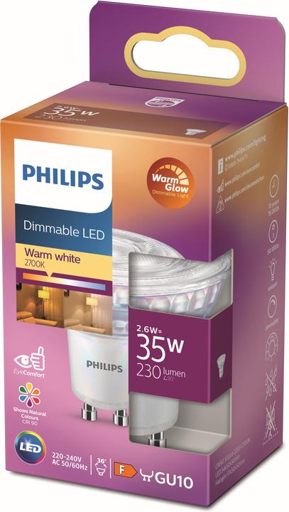 Immagine prodotto Philips Lampada 2,6 W (35 W) GU10 Bianco caldo (GU10, 230 lm, 1 x)
