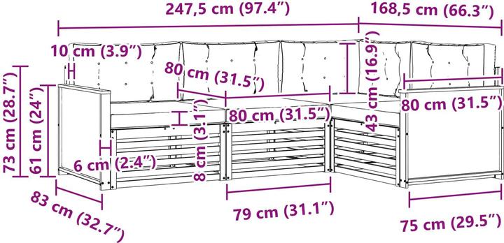Produktbild vidaXL Outdoor-Sofa
