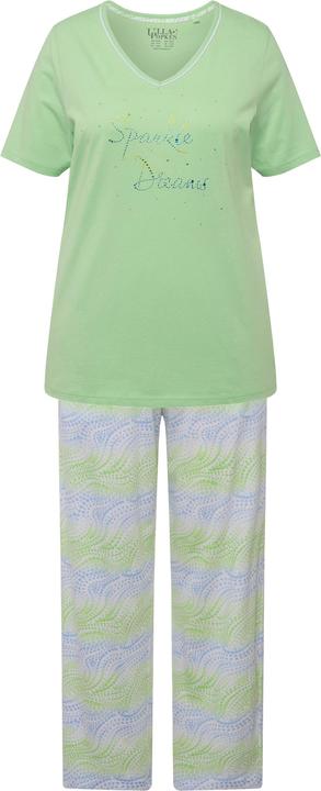 Produktbild Ulla Popken Pyjama, Wellenmuster, V-Ausschnitt, Halbarm (46, 48)