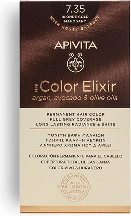 Immagine prodotto Apivita My Color Elixir Colore Permanente per Capelli con Oli di Argan, Avocado e Oliva 50ml (#7.35)