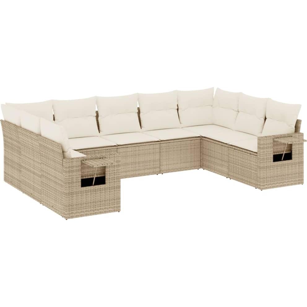 VidaXL, Gartenlounge, 10-tlg. Garten-Lounge-Set mit Kissen