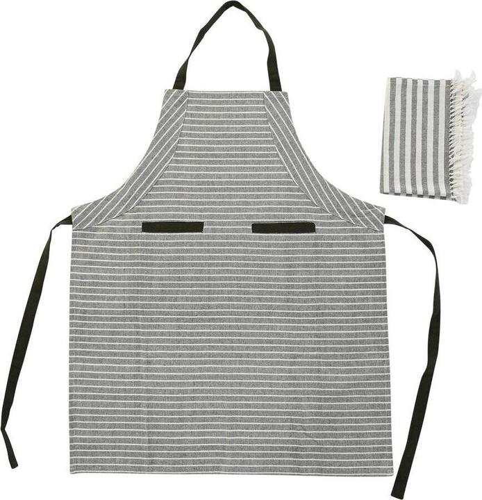 DKD Home Decor Taschenschürze 70 x 1 x 85 cm Grau Baumwolle Weiss grün