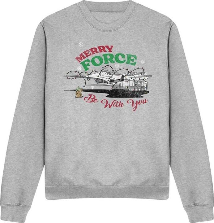 Immagine prodotto Star Wars Merry Force Be With You Felpa Grogu Adulto Unisex (S)