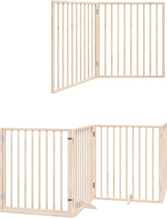 Produktbild vidaXL Hundetor mit Tür Absperrgitter Hunde Schutzgitter Faltbar 10-tlg. Holz (80 cm)
