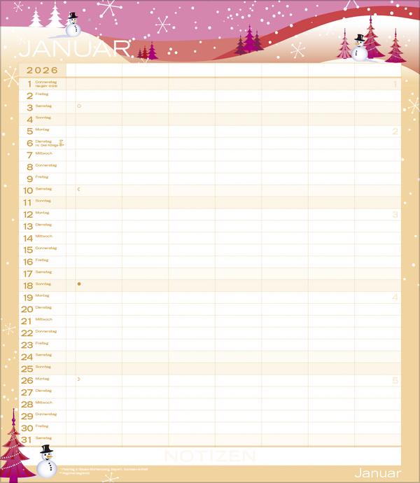 Produktbild Familienplaner Multiplaner Colour your time 40x47cm