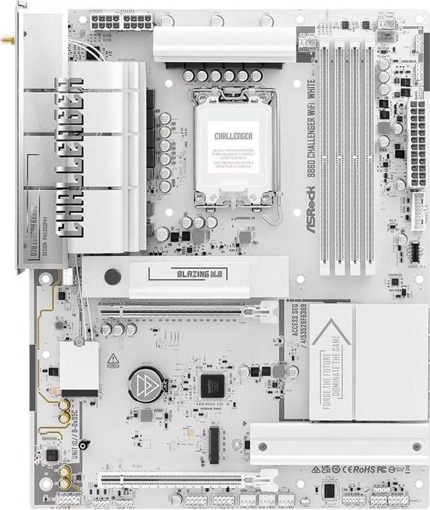 AsRock MB Intel 1851 B860 Challenger WiFi white (LGA 1851, Intel B860, ATX)