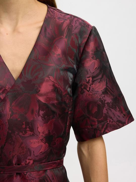 Image du produit Selected Jacquard Kleid mit V-Ausschnitt (40)