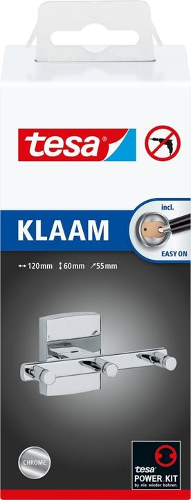 Productafbeelding tesa 40262-00000-00 klaam haakstrip zelfklevend chroom (glanzend)