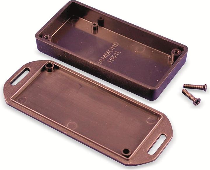 Produktbild Hammond Electronics 1551LFLBK 1551LFLBK Euro-Gehäuse 80 x 40 x 15 ABS Schwarz 1 St. (Gehäuse)