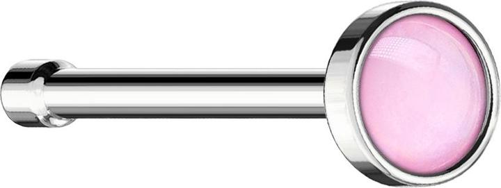 Produktbild Star Piercing Nasenstecker gerade silber mit Epoxidstein pink (ohne Messing, Chirurgenstahl 316L)