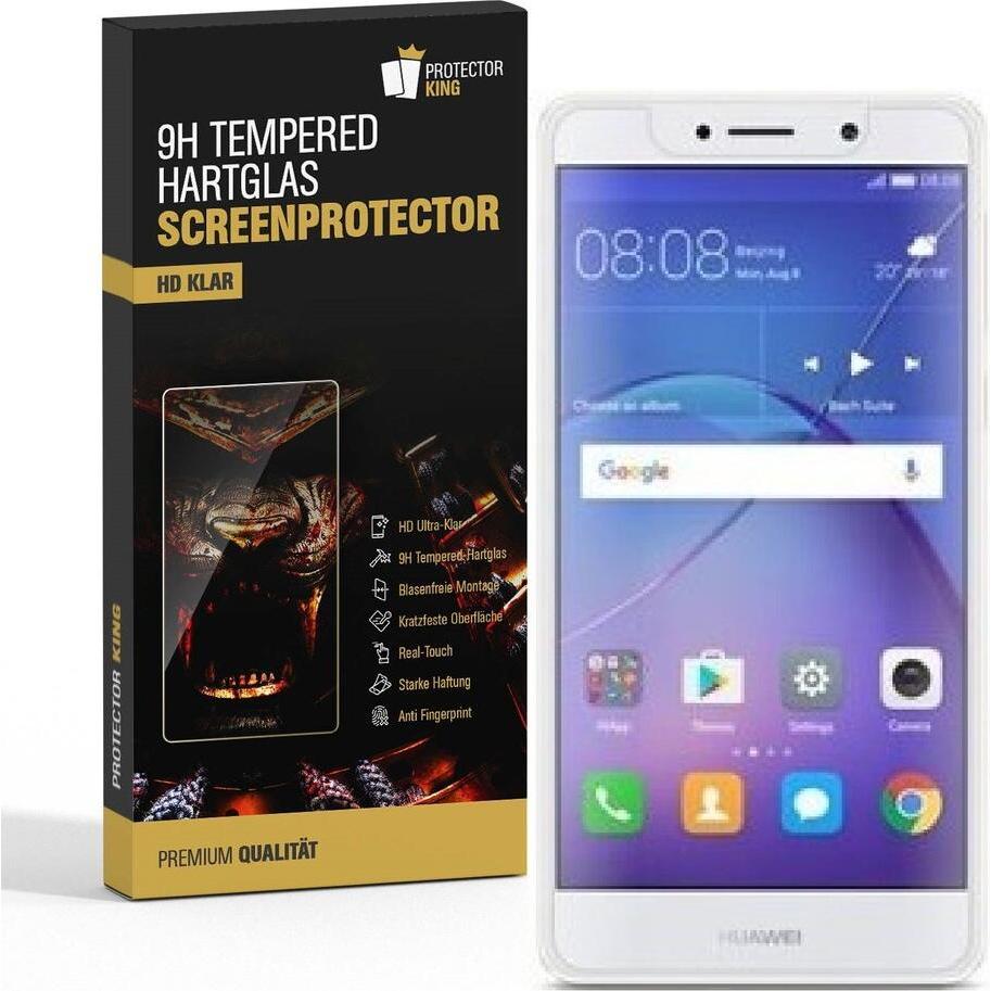 Protectorking 3x echtes Tempered 9H Panzerhartglas 3D KLAR (3 Stück, Huawei Mate 9 Lite), Smartphone Schutzfolie, Transp...
