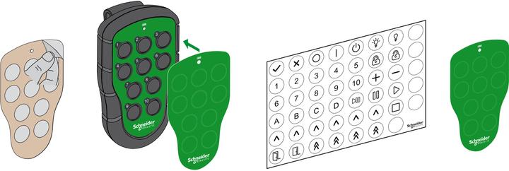 Actual product image Schneider Electric Sticker set for Pocket ZARC620 transmitter