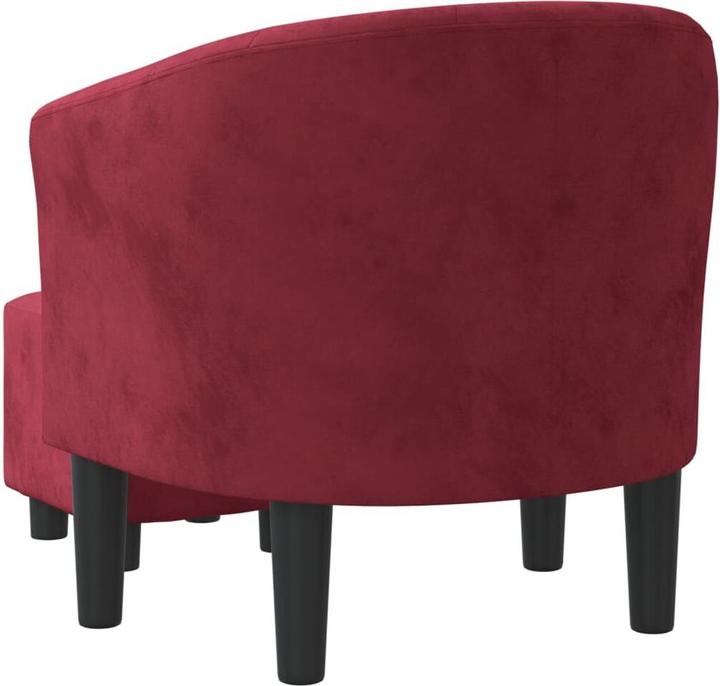 Produktbild vidaXL Clubsessel mit Fusshocker Weinrot Samt,Farbe