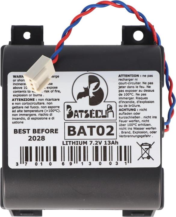Actual product image AccuCell Pufferbatterie für Ihre Alarmanlage, BATLi02, ABB Stotz S&J Lithium-Batterie FAS 8902 GVSB293923V003 (1 pcs., Device specific, 13000 mAh, Rechargeable battery)