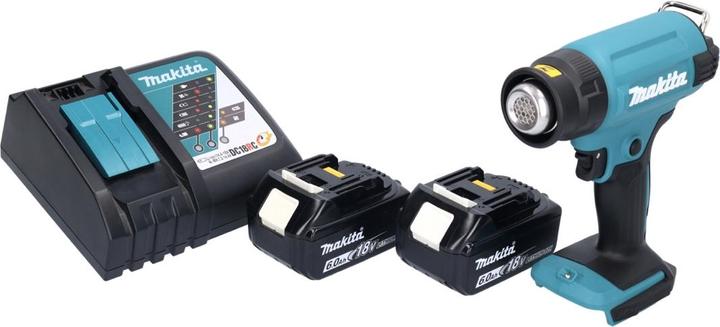 Image du produit Makita DHG 180 RG Pistolet à air chaud sans fil 18 V 550 °C + 2x batterie 6,0 Ah + chargeur