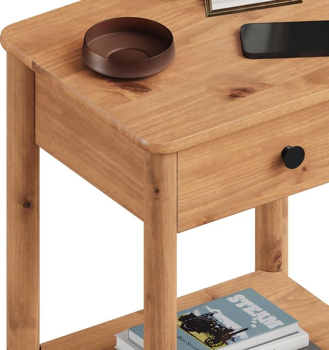 IDIMEX Nachttisch APOANA mit Schublade aus Massivholz – Weiss (45 x 35 x 55 cm)