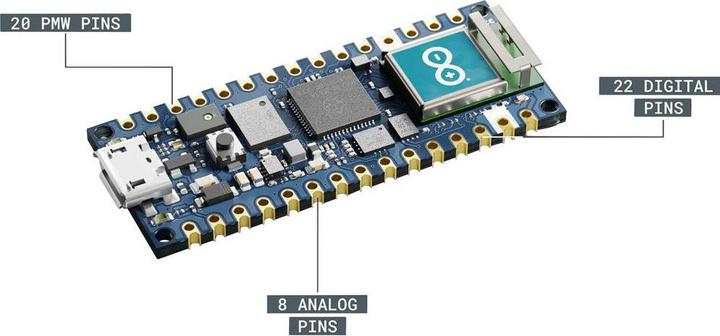 Actual product image Arduino Developer board Nano RP2040 Connect with pin headers