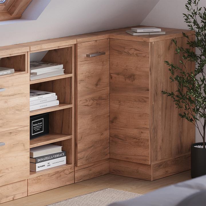 Produktbild Vichy Dachschrägenschrank Eckschrank Rion, Goldkraft Eiche/Goldkraft Eiche, 75.6 x 81.6 cm mit 1 Tür (46 x 75.60 x 81.60 cm)