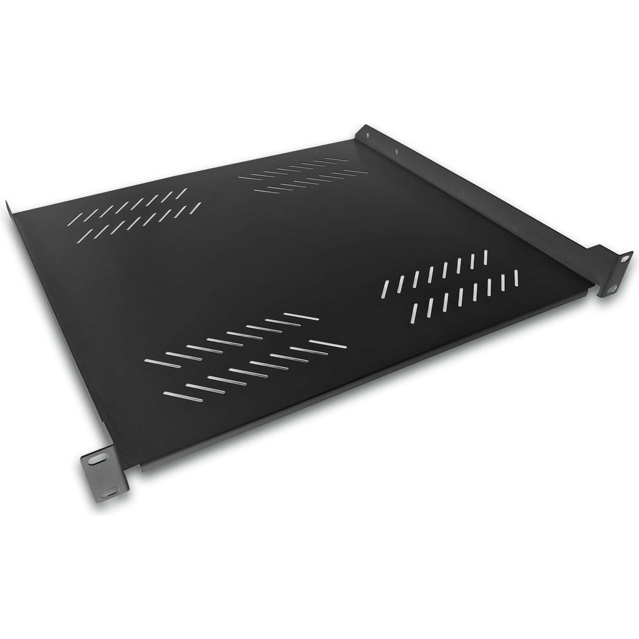 Wirewin 19" 1HE Fachboden, festeinbau, Serverschrank Zubehör, Schwarz