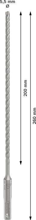 Produktbild Bosch Professional Zubehör PRO SDS plus-5X Hammerbohrer, 5,5 x 200 x 260 mm (5,5 mm)