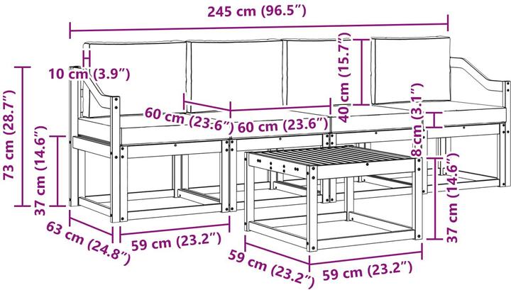 Produktbild vidaXL Outdoor-Sofa