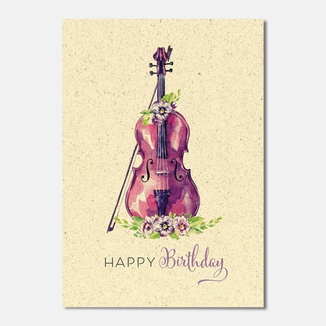 Actual product image Birthday card grass paper - violin (1 pcs.)